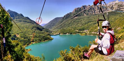 Tirolina en Huesca, Pirineos 